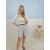 T shirt Luisa  w paski kremowo szary