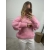 Sweter z wełną Pastel różowy