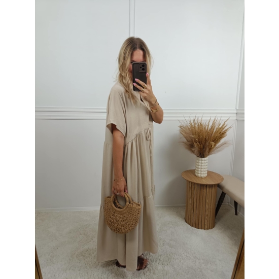 Sukienka Irene beżowa plus size