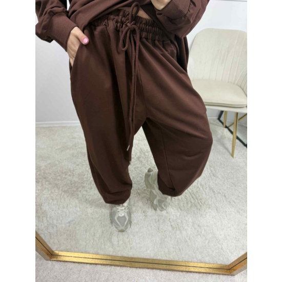 Komplet bawełniany Modern II plus size czekoladowy