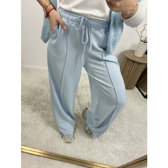 Spodnie o szerokim kroju Monroe błękitne