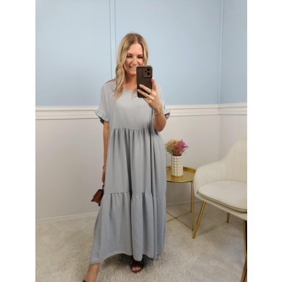 Sukienka Gracja plus size jasno szara