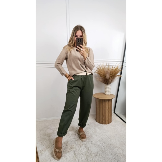 Spodnie bawełniane Roma khaki