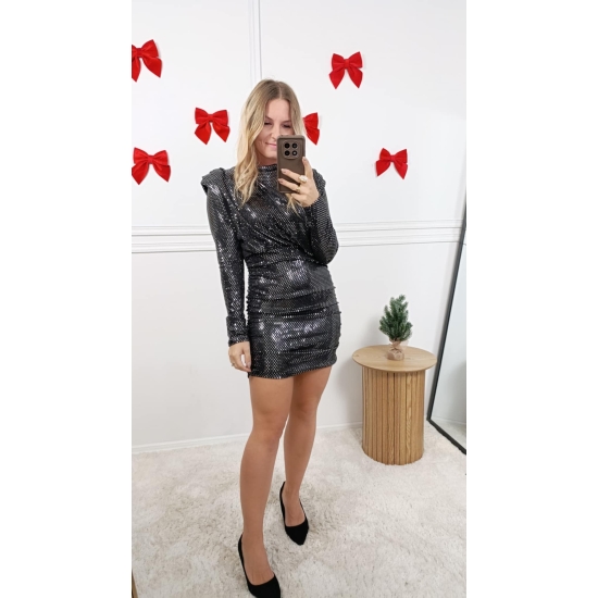 Sukienka cekinowa Gloss czarna
