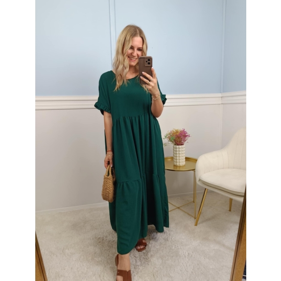 Sukienka Gracja plus size butelkowa zieleń