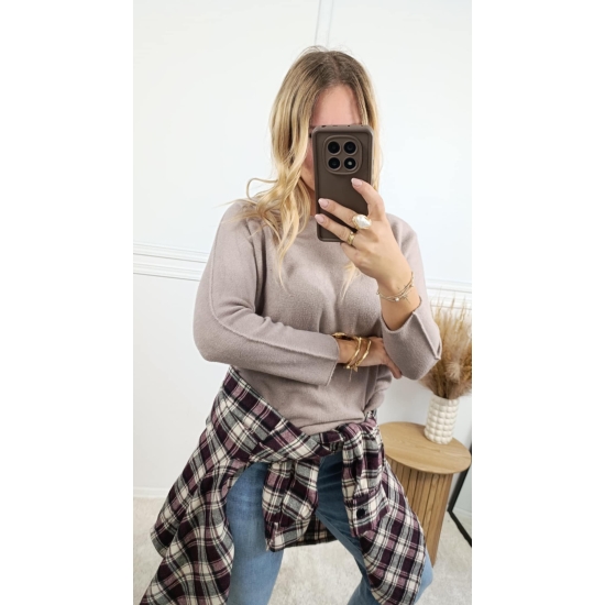 Sweter dopasowany Vero beżowy