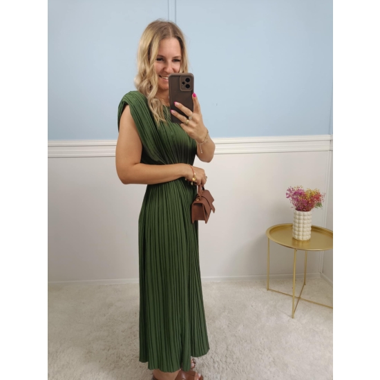 Plisowana sukienka Gabi khaki