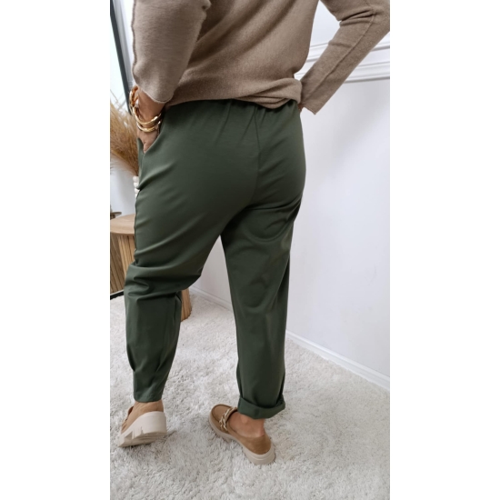 Spodnie bawełniane Roma khaki