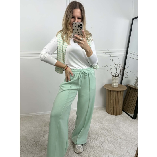 Spodnie o szerokim kroju Monroe miętowe