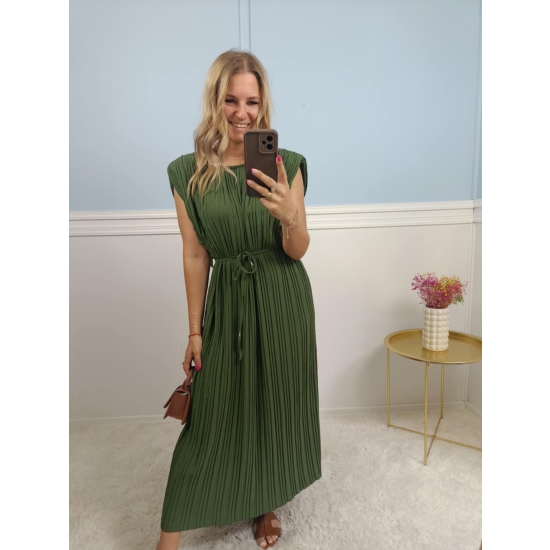 Plisowana sukienka Gabi khaki