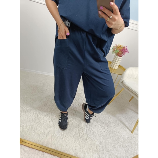 Komplet bawełniany Baggy granatowy