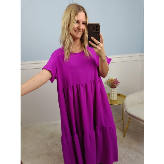 Sukienka Gracja plus size amarantowa