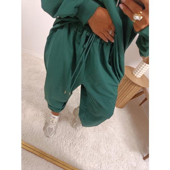 Komplet bawełniany Modern II plus size butelkowa zieleń