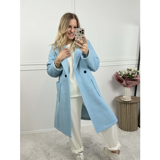 Płaszcz Bukla pastelowy błękitny