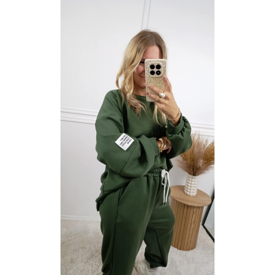 Wiskozowy komplet dresowy Zarka khaki