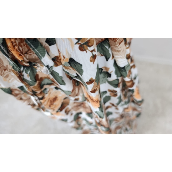 Sukienka midi Rita biała z brązem