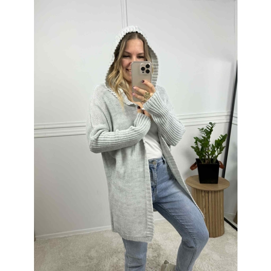 Kardigan midi Chloe szary