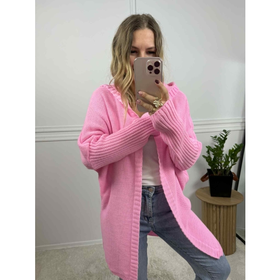 Kardigan midi Chloe różowy