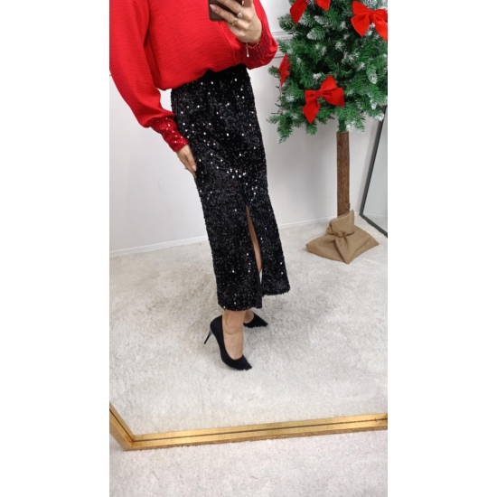 Spódnica cekinowa midi Olivka czarna