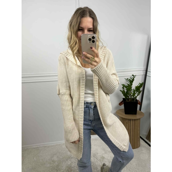 Kardigan midi Chloe beżowy