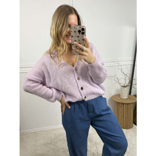 Krótki kardigan Monica lila