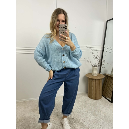 Krótki kardigan Monica baby blue