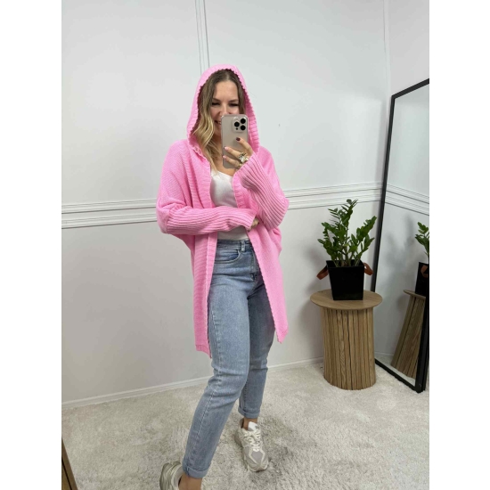 Kardigan midi Chloe różowy