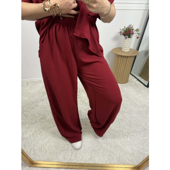 Komplet z koszulą Ewo bordo