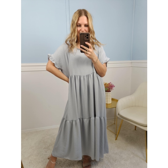 Sukienka Gracja jasno szara plus size