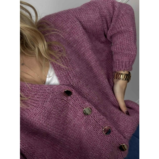 Krótki kardigan Monica jagodowy