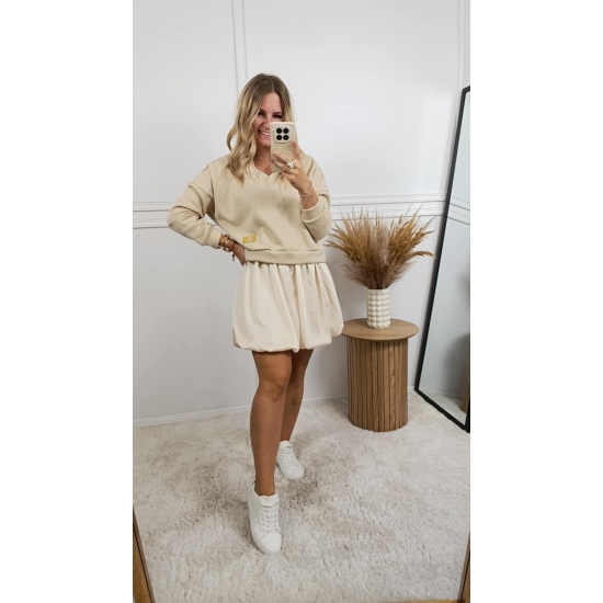 Komplet bluza z sukienką Peru beż
