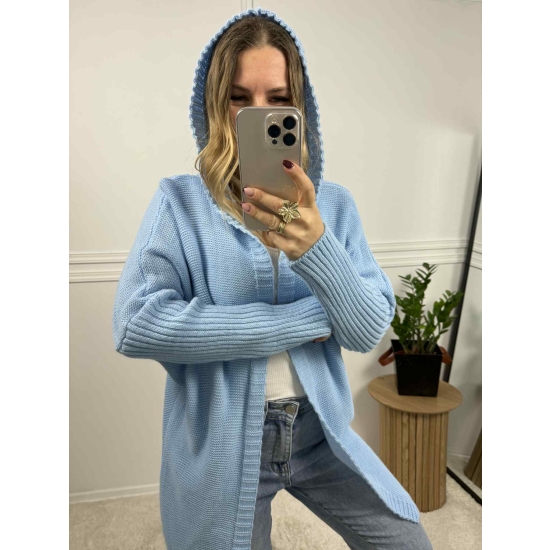 Kardigan midi Chloe błękitny