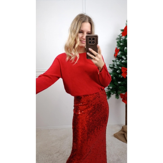 Sweter dopasowany Vero czerwony