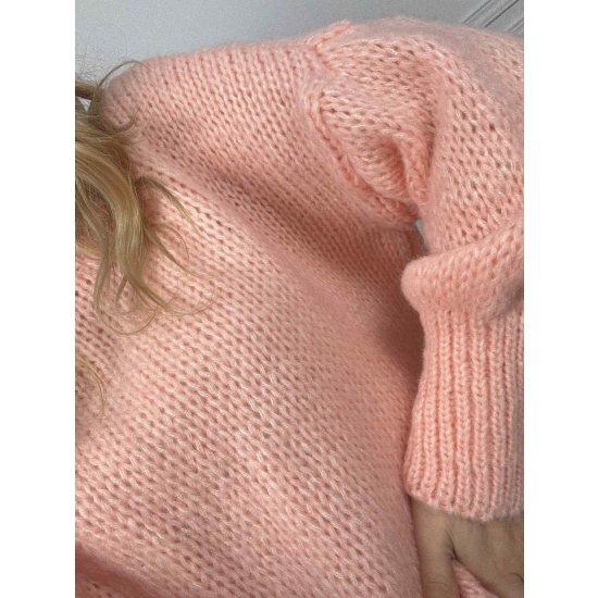 Sweter z wełną Pastel morelowy