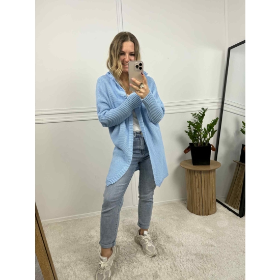 Kardigan midi Chloe błękitny