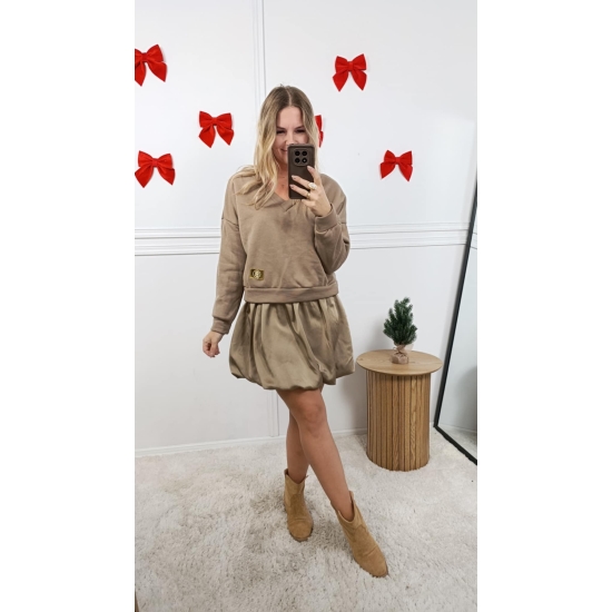 Komplet bluza z sukienką Peru fango