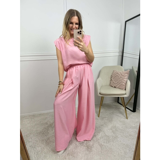 Komplet wiskozowy Carmen różowy