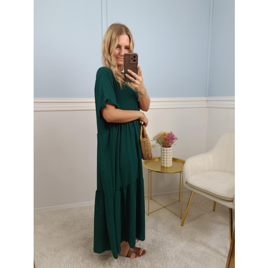Sukienka Gracja plus size butelkowa zieleń