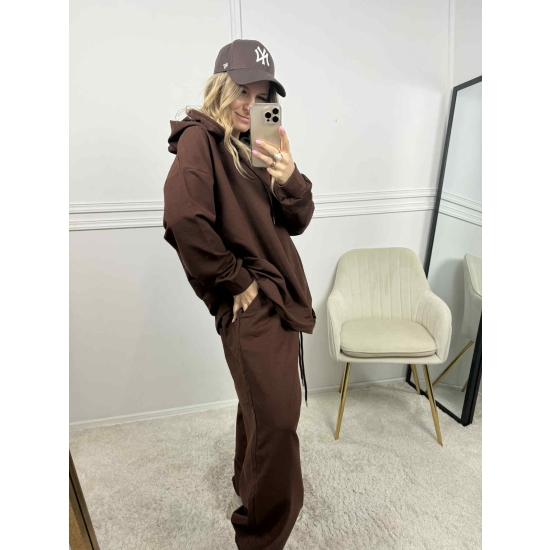 Komplet bawełniany Modern II plus size czekoladowy