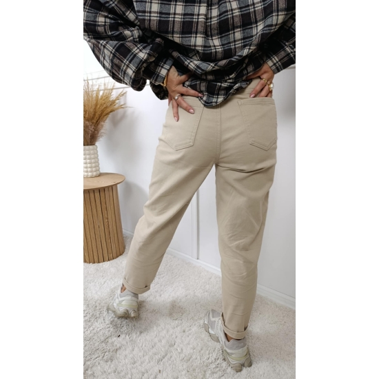 Spodnie jeansowe baggy beżowe XS-XL