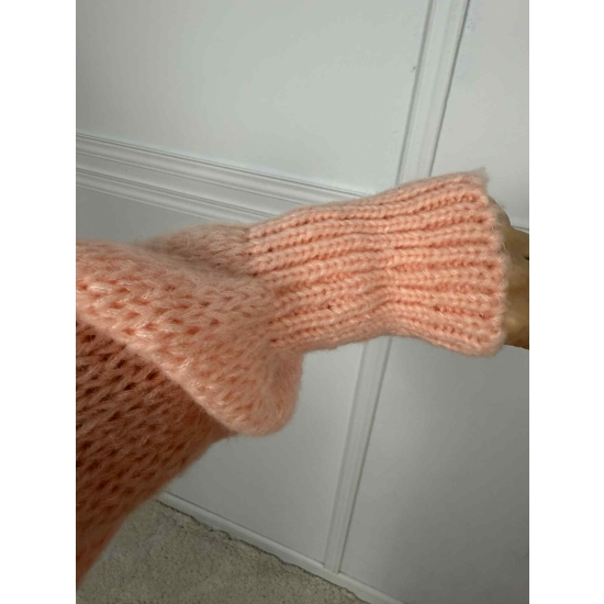 Sweter z wełną Pastel morelowy