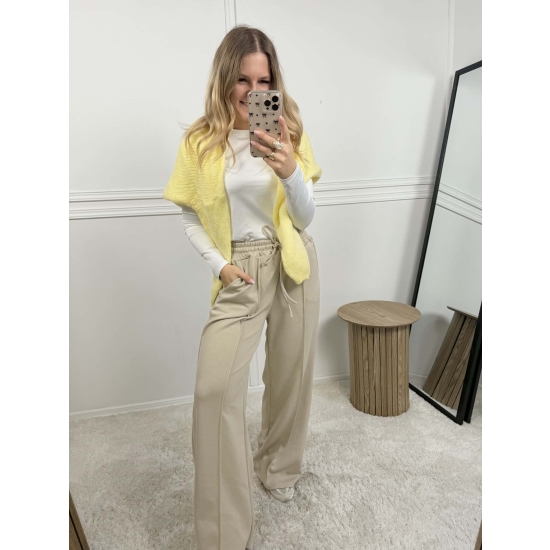 Spodnie o szerokim kroju Monroe beżowe