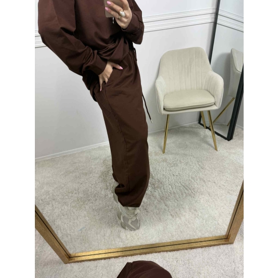 Komplet bawełniany Modern II plus size czekoladowy