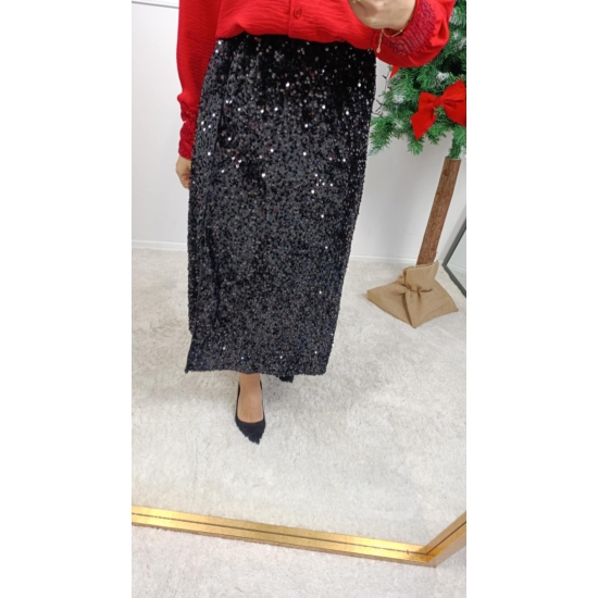 Spódnica cekinowa midi Olivka czarna