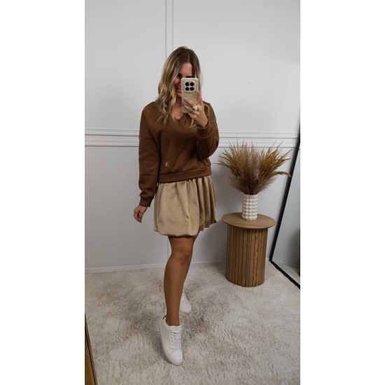 Komplet bluza z sukienką Peru brąz