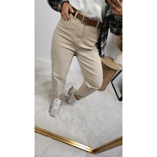 Spodnie jeansowe baggy beżowe XS-XL