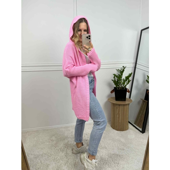 Kardigan midi Chloe różowy