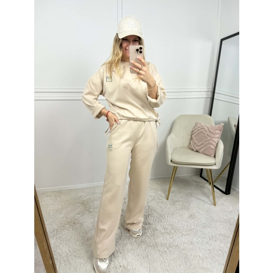 Komplet z wiązaniem Sami beżowy