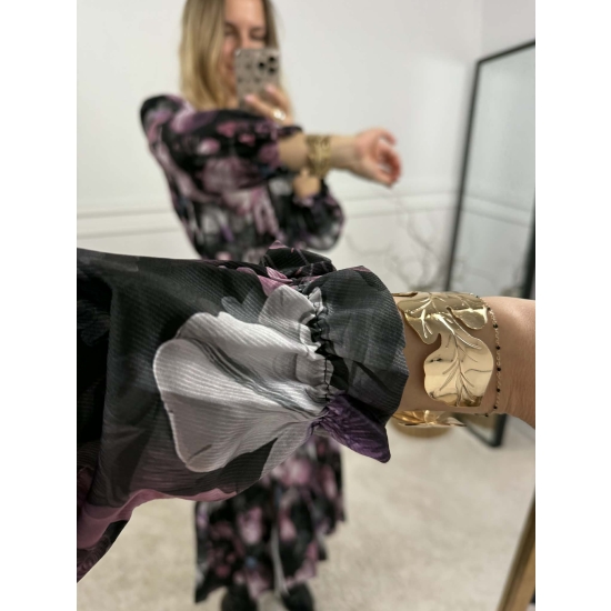 Sukienka midi Sara czarna z różem