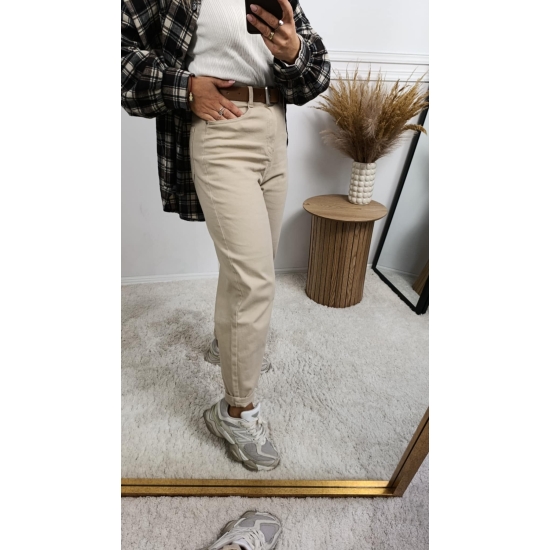 Spodnie jeansowe baggy beżowe XS-XL